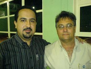 A esquerda, o palestrante José Roberto Bruno Filho e, a direita, o empresário CarrijoGuilherme Girotto