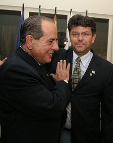 O presidente do TCE José Ancelmo dos Santos, e o procurador jurídico Ademir CruvinelAssessoria