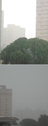 Durante todo sábado, choveu na capital Morena.Bruna Girotto