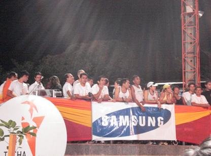 Alguns dos atletas que participaram do revezamento da tocha em Campo GrandeBruna Girotto
