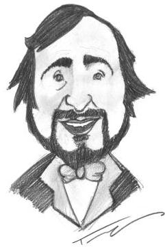 Em homenagem ao tenor italiano Luciano Pavarotti, o retrato feito pelo nosso cartunista Taanac