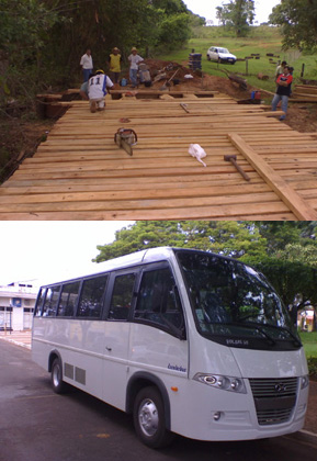 Ponte do córrego Ritinha sendo finalizada e novo micro-ônibusZildo Silva