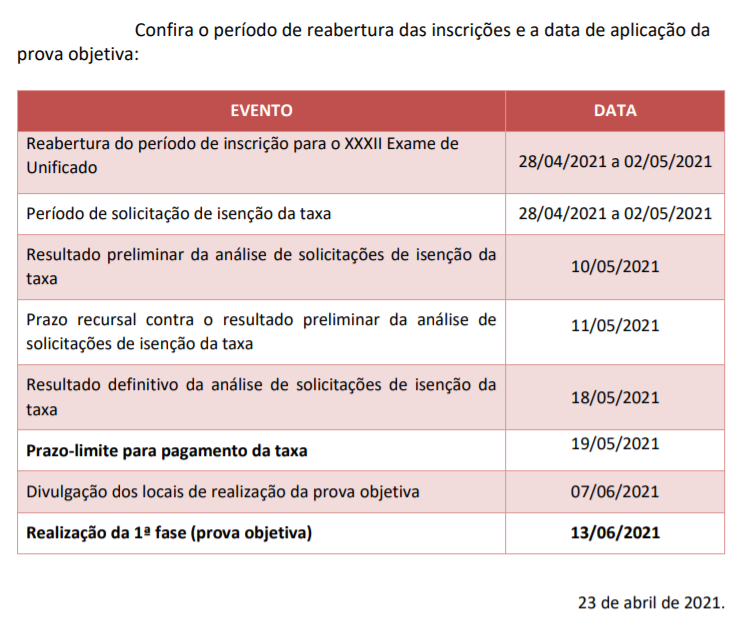 OAB reabre prazo para inscrição no Exame de Ordem