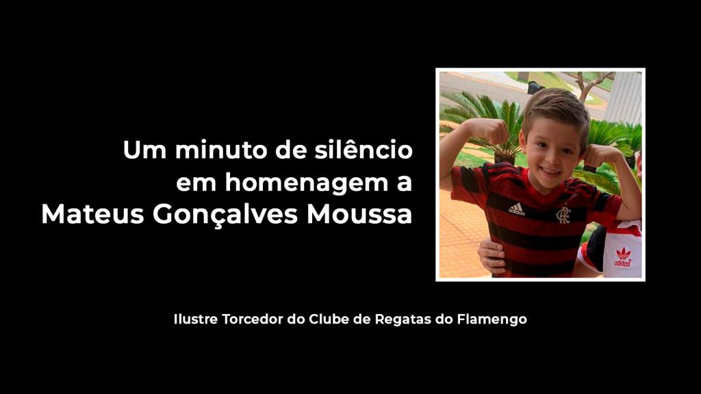 V&iacute;deo: time do Flamengo faz um minuto de sil&ecirc;ncio pela morte de Mateus Gon&ccedil;alves Moussa
