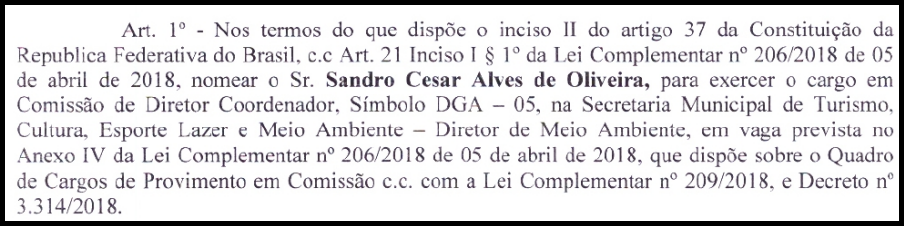 Cassil&acirc;ndia: Prefeito nomeia Chefe de Cultura e Diretor Coordenador de Meio Ambiente