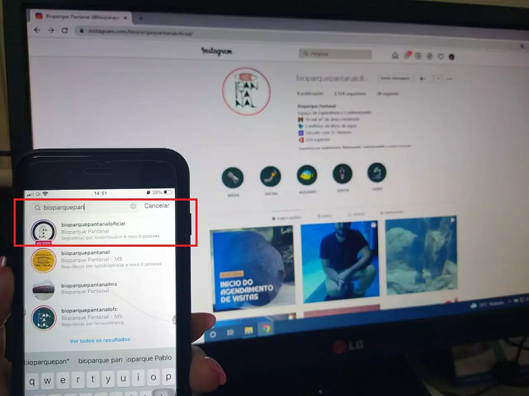 Governo alerta para perfis falsos do Bioparque Pantanal no Instagram