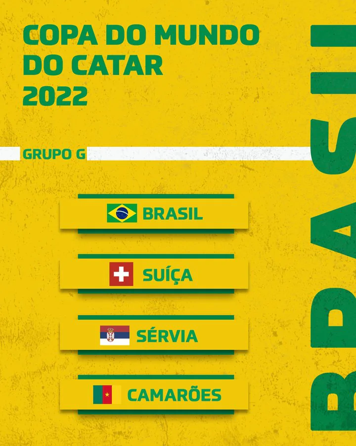 Copa do Mundo 2022: Brasil é o cabeça de chave do grupo G; veja rivais