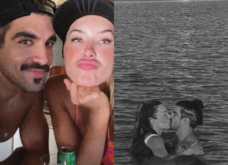 Caio Castro troca beijos com namorada em viagem ao Mato Grosso do Sul 