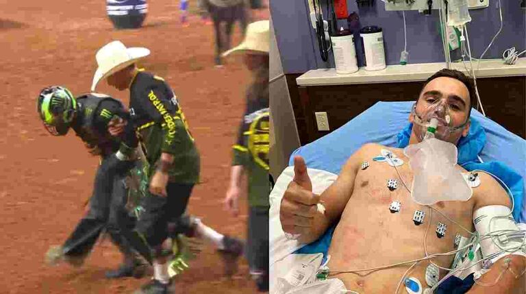 Campeão mundial, cowboy de MS se acidenta, fratura 4 costelas e abandona competição