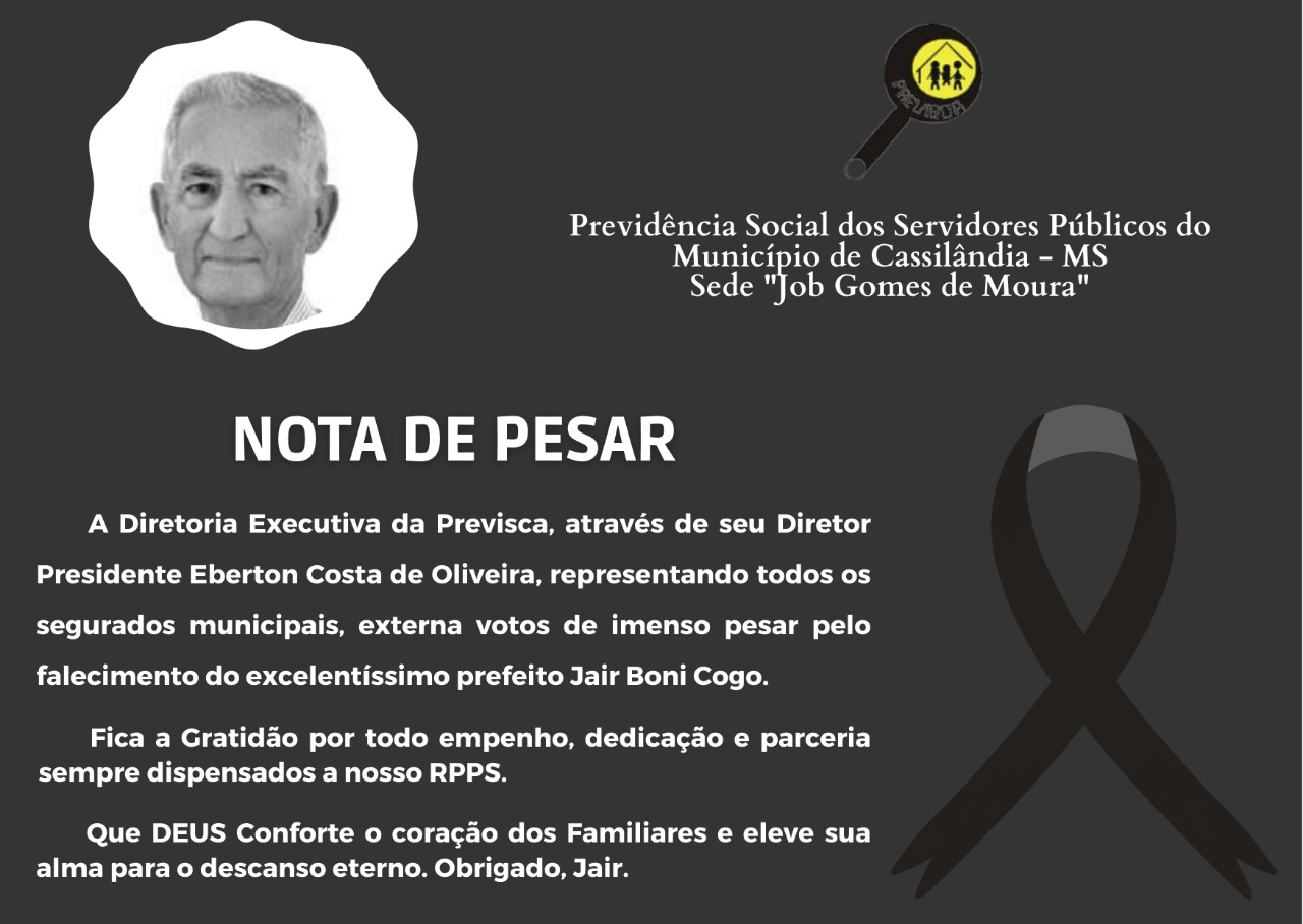 Jair Boni Cogo: Previsca emite nota de pesar
