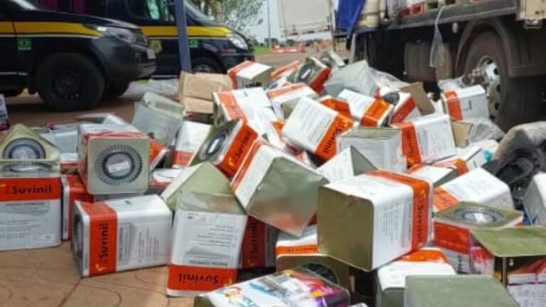 Paranaíba: PRF apreende mais de 6 toneladas de maconha em latas de tinta na BR-158