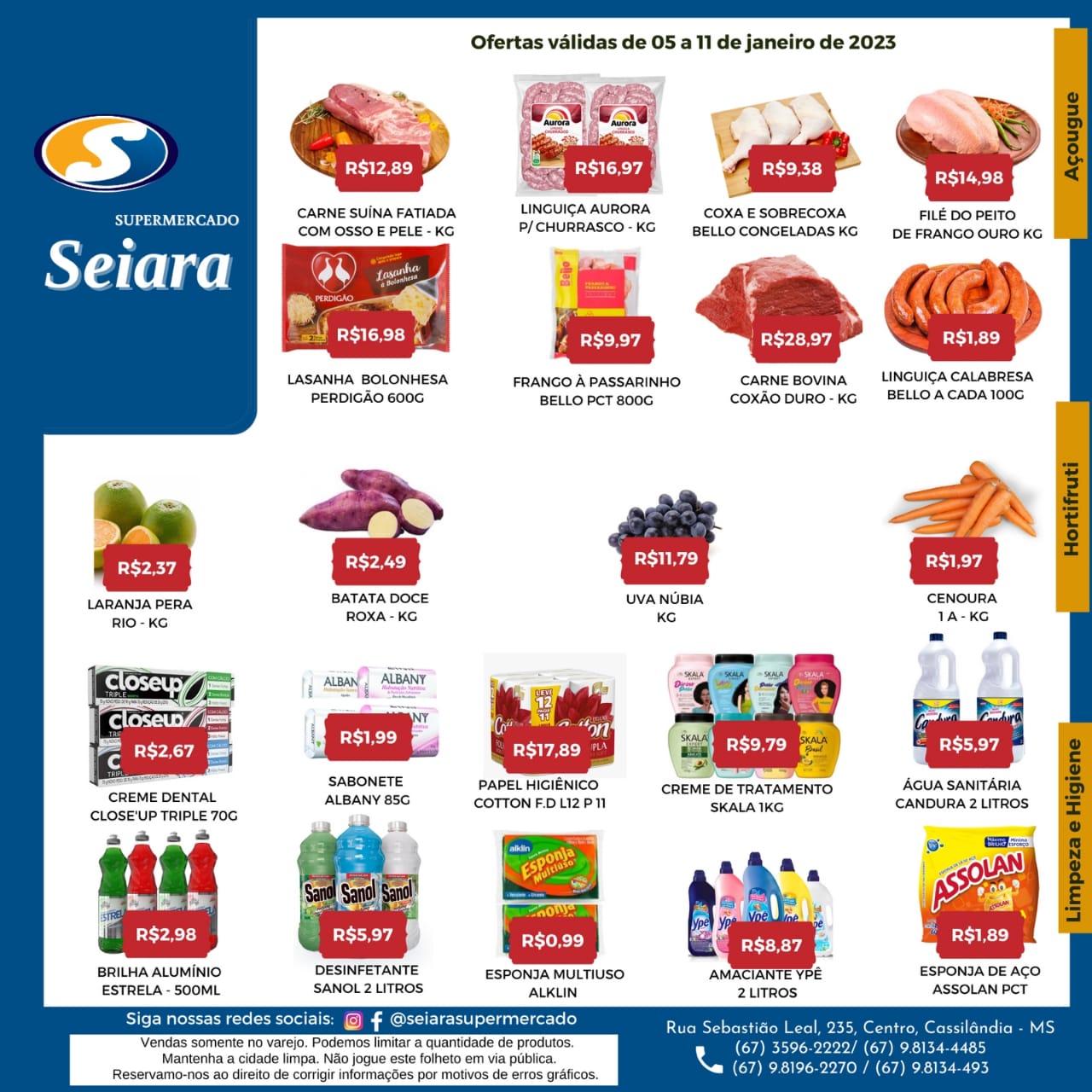 Seiara Supermercado Econ&ocirc;mico: confira as ofertas do primeiro tabl&oacute;ide do ano
