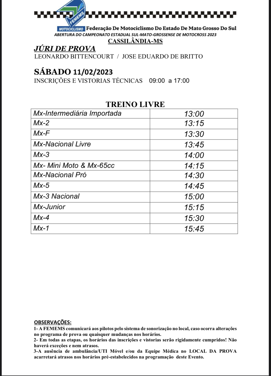 S&aacute;bado e domingo tem abertura do Campeonato Estadual de Motocross em Cassil&acirc;ndia; confira