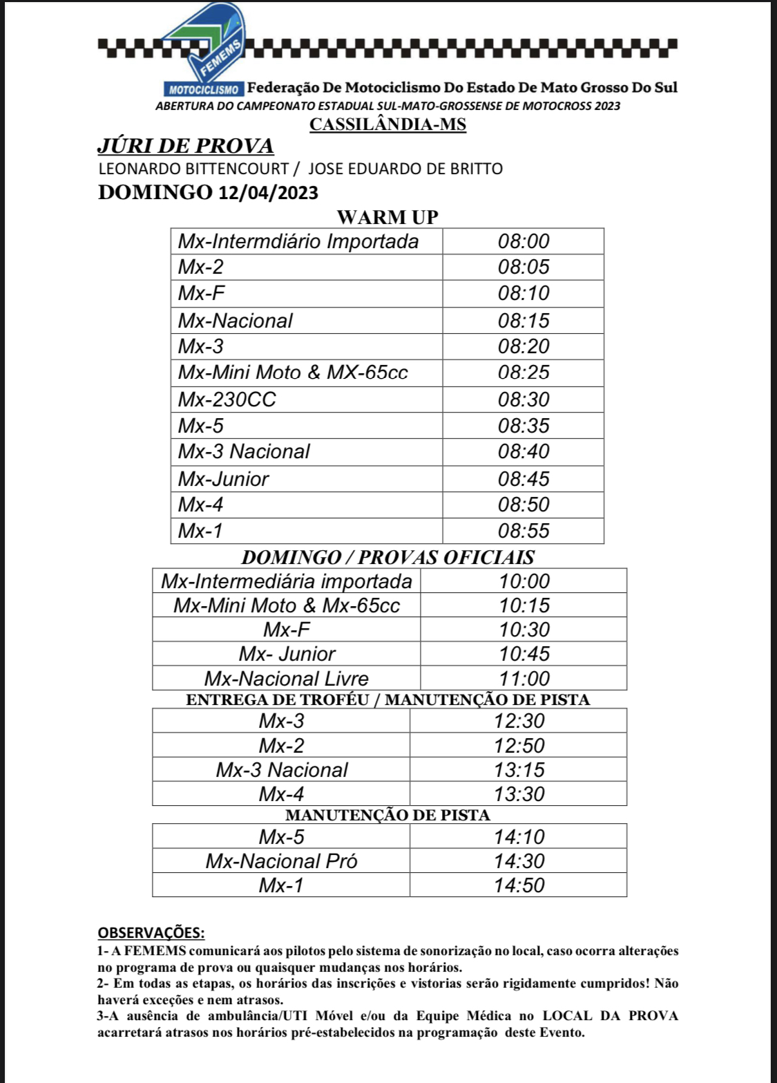 S&aacute;bado e domingo tem abertura do Campeonato Estadual de Motocross em Cassil&acirc;ndia; confira