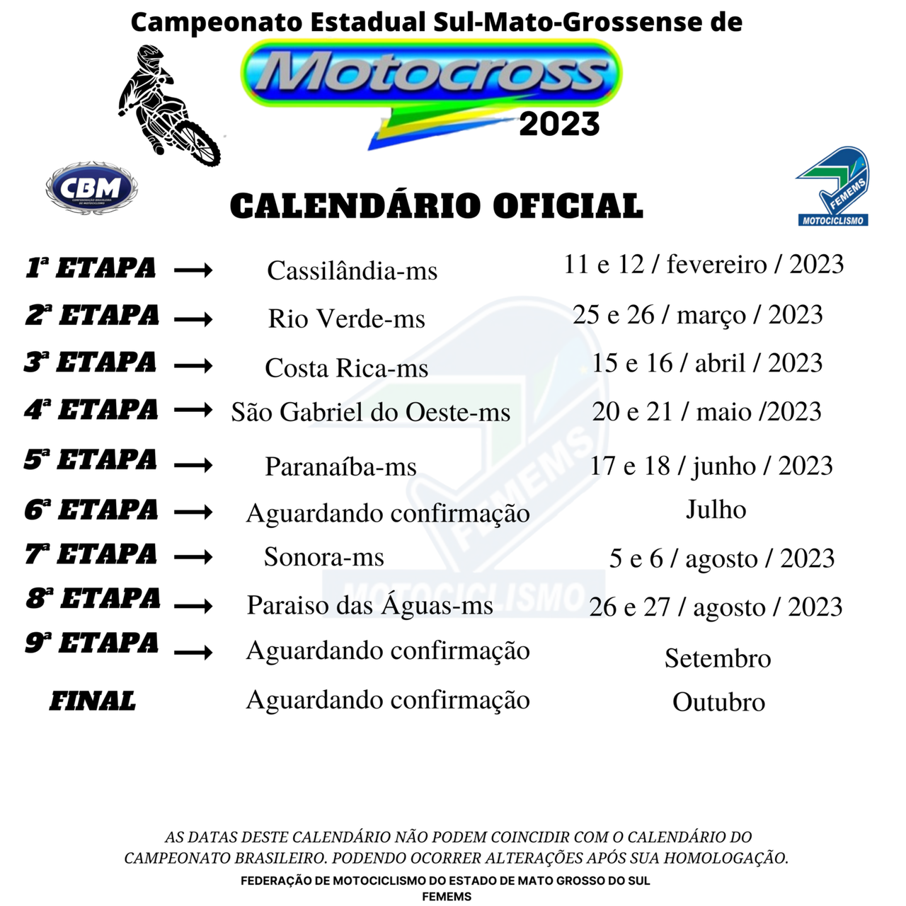 S&aacute;bado e domingo tem abertura do Campeonato Estadual de Motocross em Cassil&acirc;ndia; confira