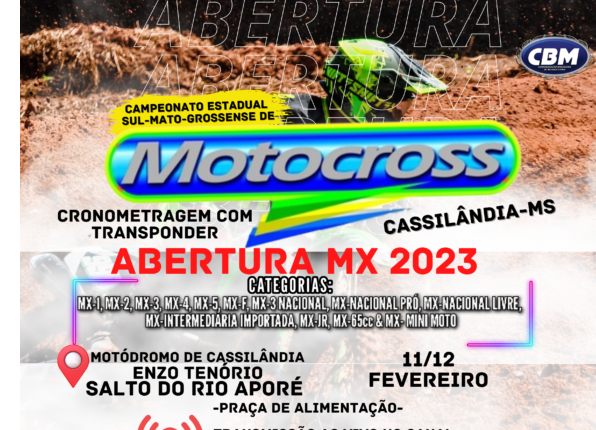 S&aacute;bado e domingo tem abertura do Campeonato Estadual de Motocross em Cassil&acirc;ndia; confira