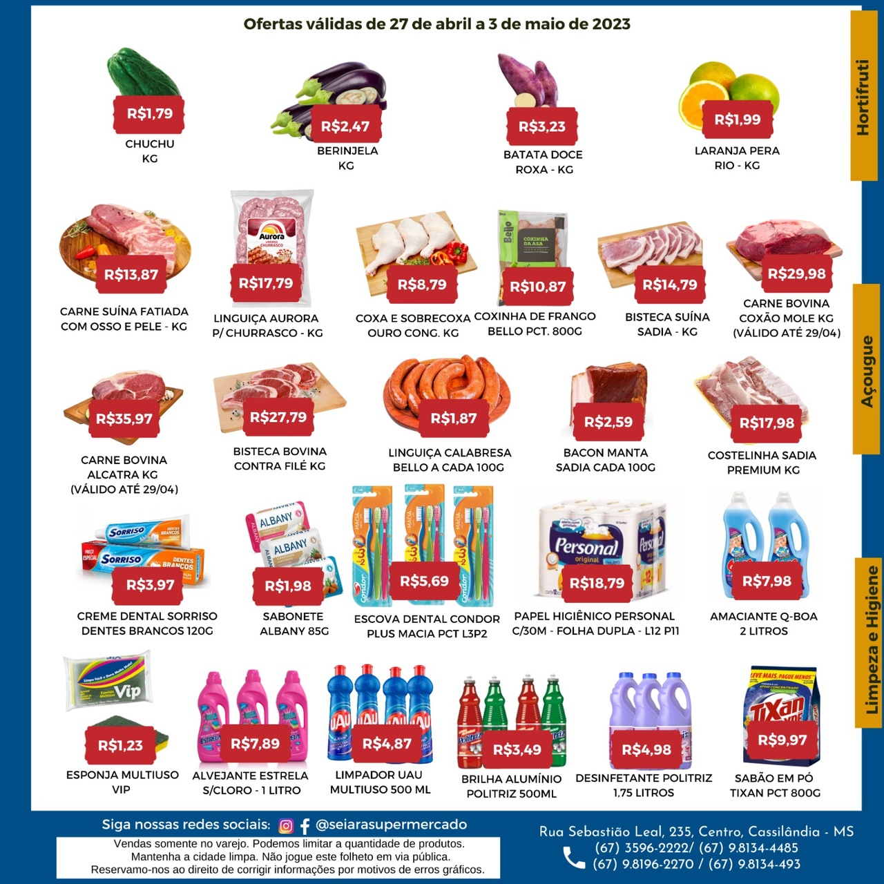 Seiara Supermercado Econ&ocirc;mico: confira as ofertas da semana (27/04 &agrave; 03/05)