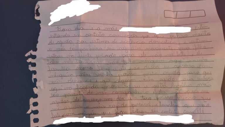 Presa pelo marido, mulher pede socorro mandando 'carta' para escola do filho em MS