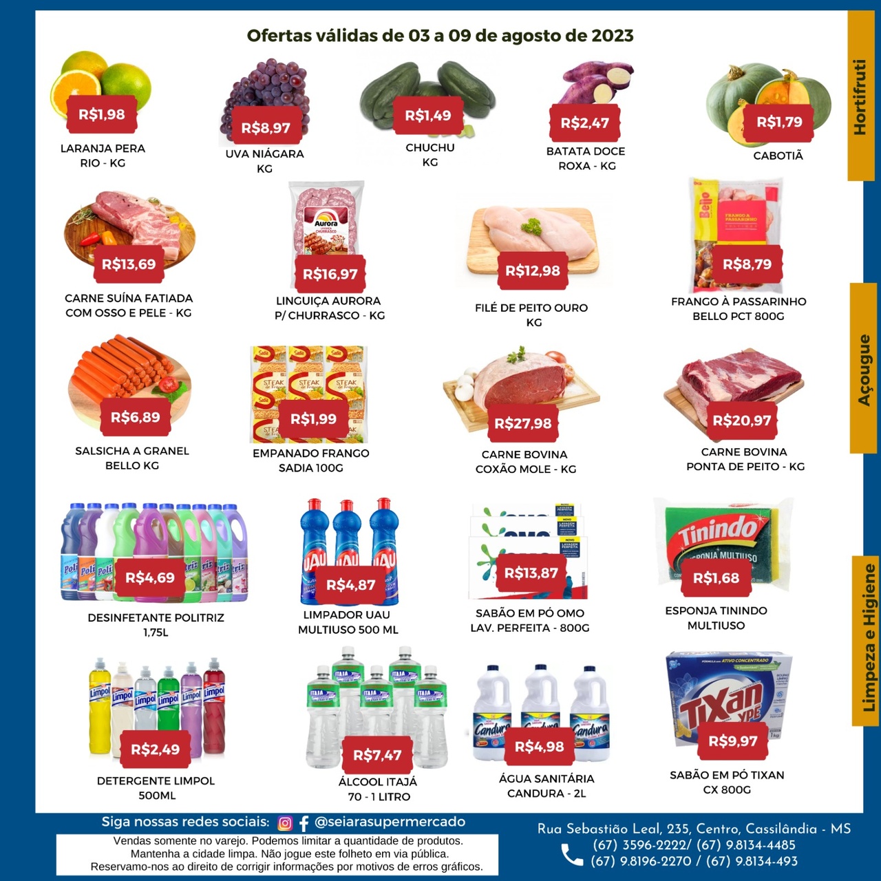 Seiara Supermercado Econ&ocirc;mico: confira as ofertas da semana (03/08 &agrave; 09/08)