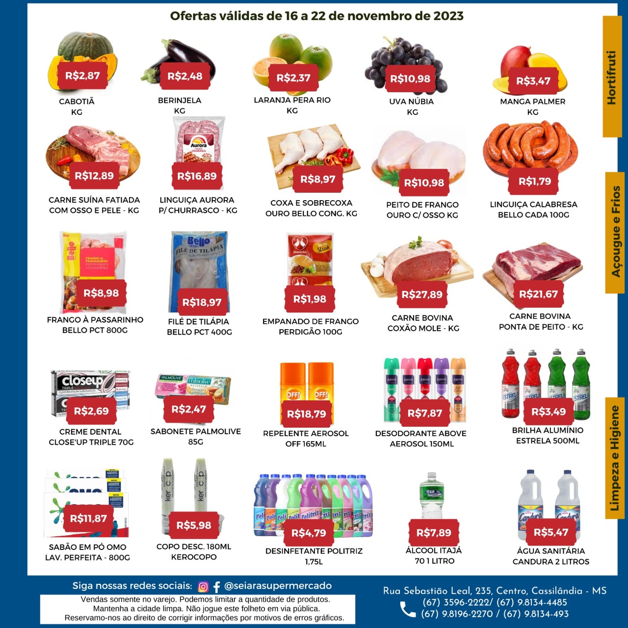 Seiara Supermercado Econ&ocirc;mico: confira as ofertas da semana (16/11 &agrave; 22/11)