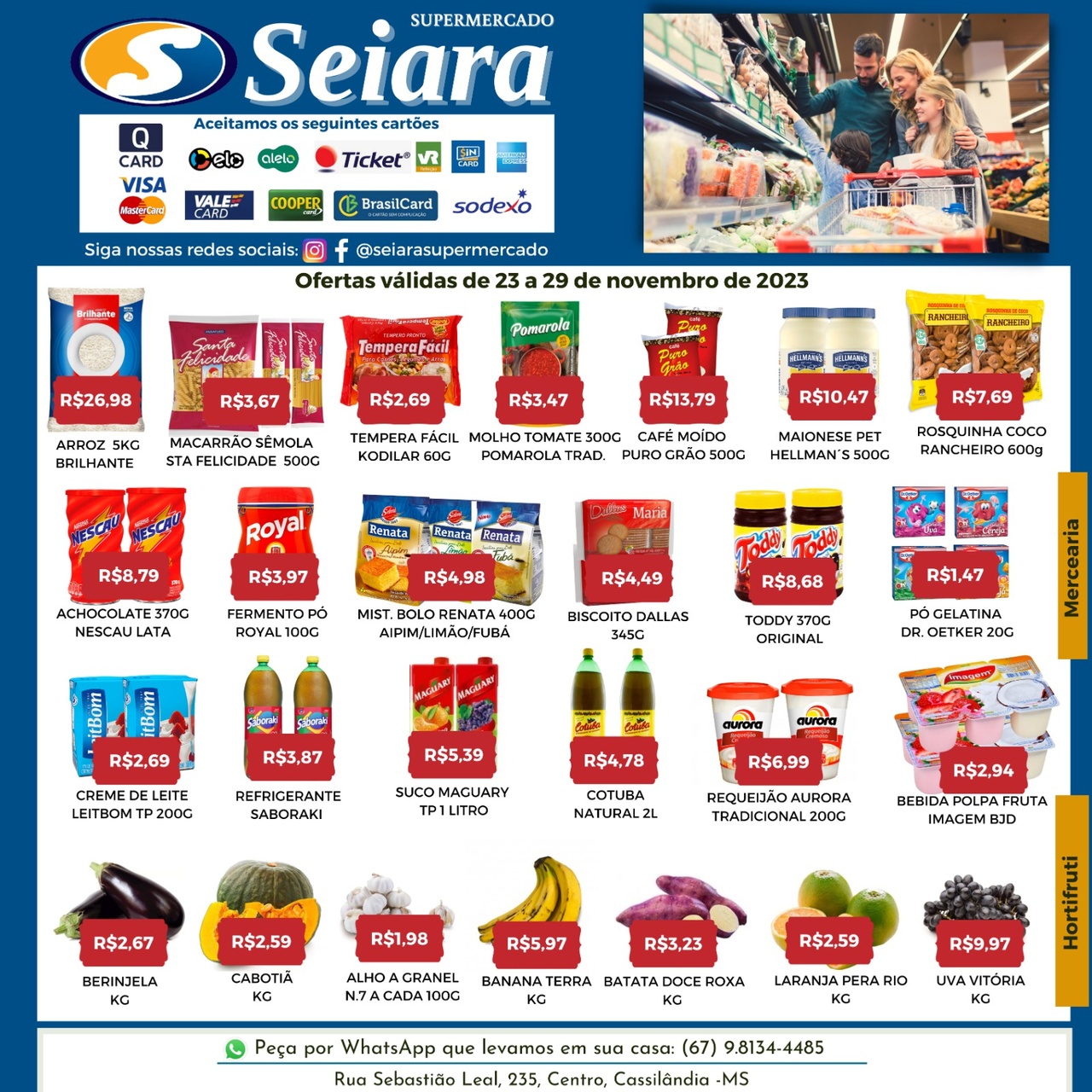 Seiara Supermercado Econ&ocirc;mico: confira as ofertas da semana (23/11 &agrave; 29/11)