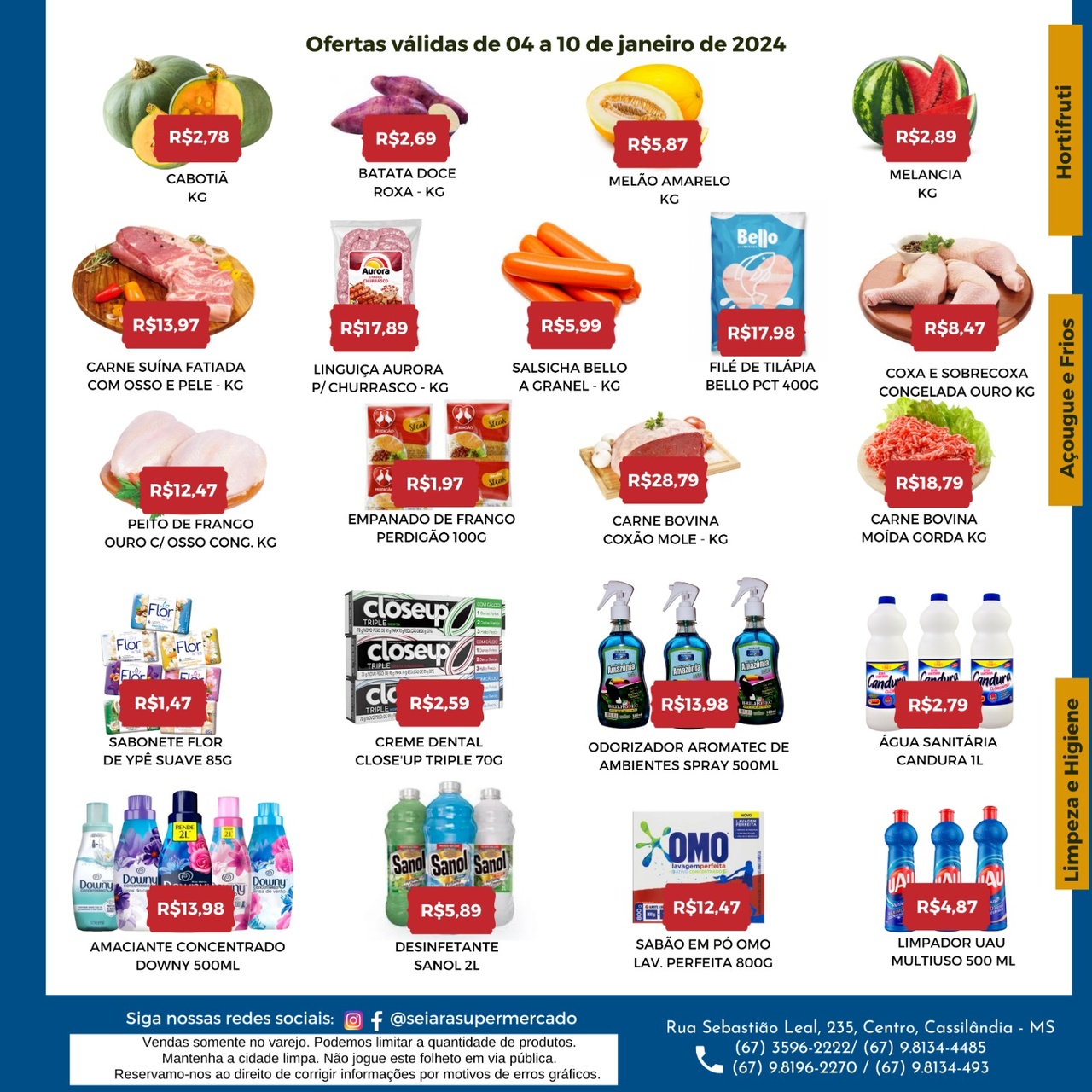 Seiara Supermercado Econ&ocirc;mico: confira as ofertas da semana (04/01 &agrave; 10/01)