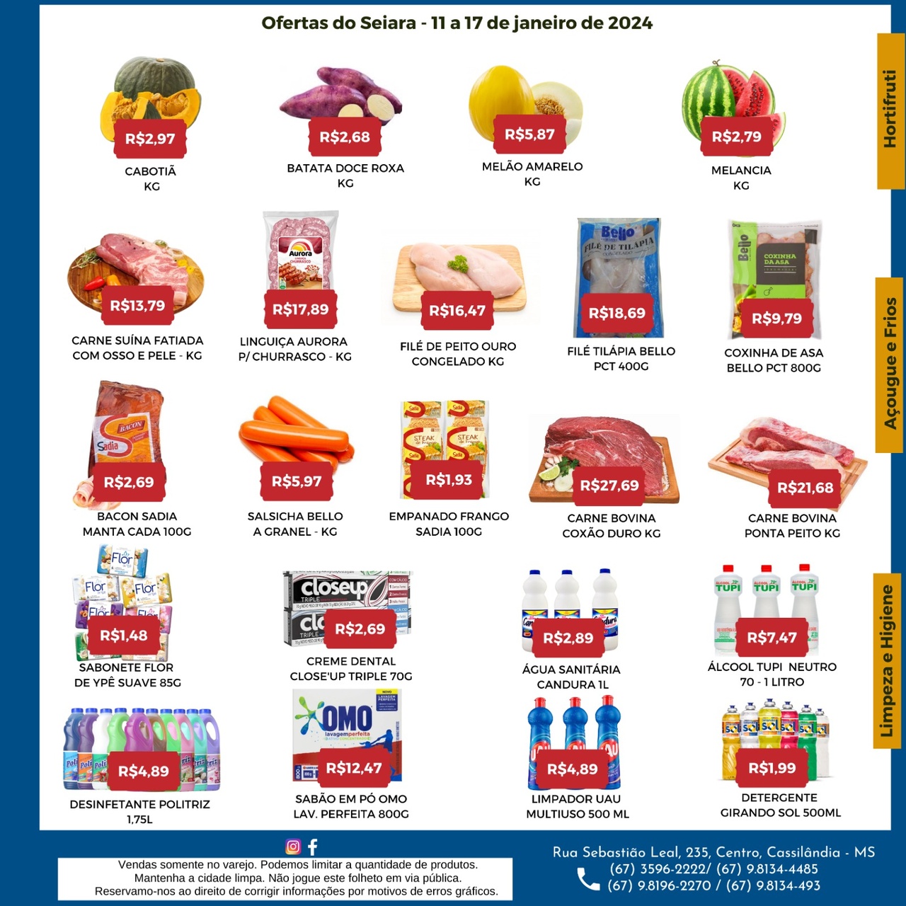 Seiara Supermercado Econ&ocirc;mico: confira as ofertas da semana (11/01 &agrave; 17/01)