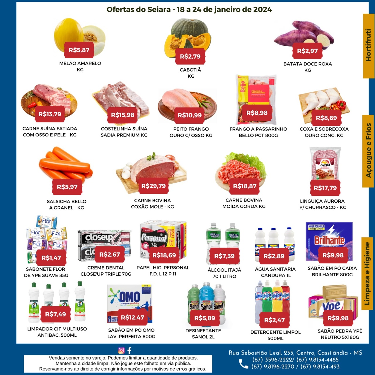 Seiara Supermercado Econ&ocirc;mico: confira as ofertas da semana (18/01 &agrave; 24/01)