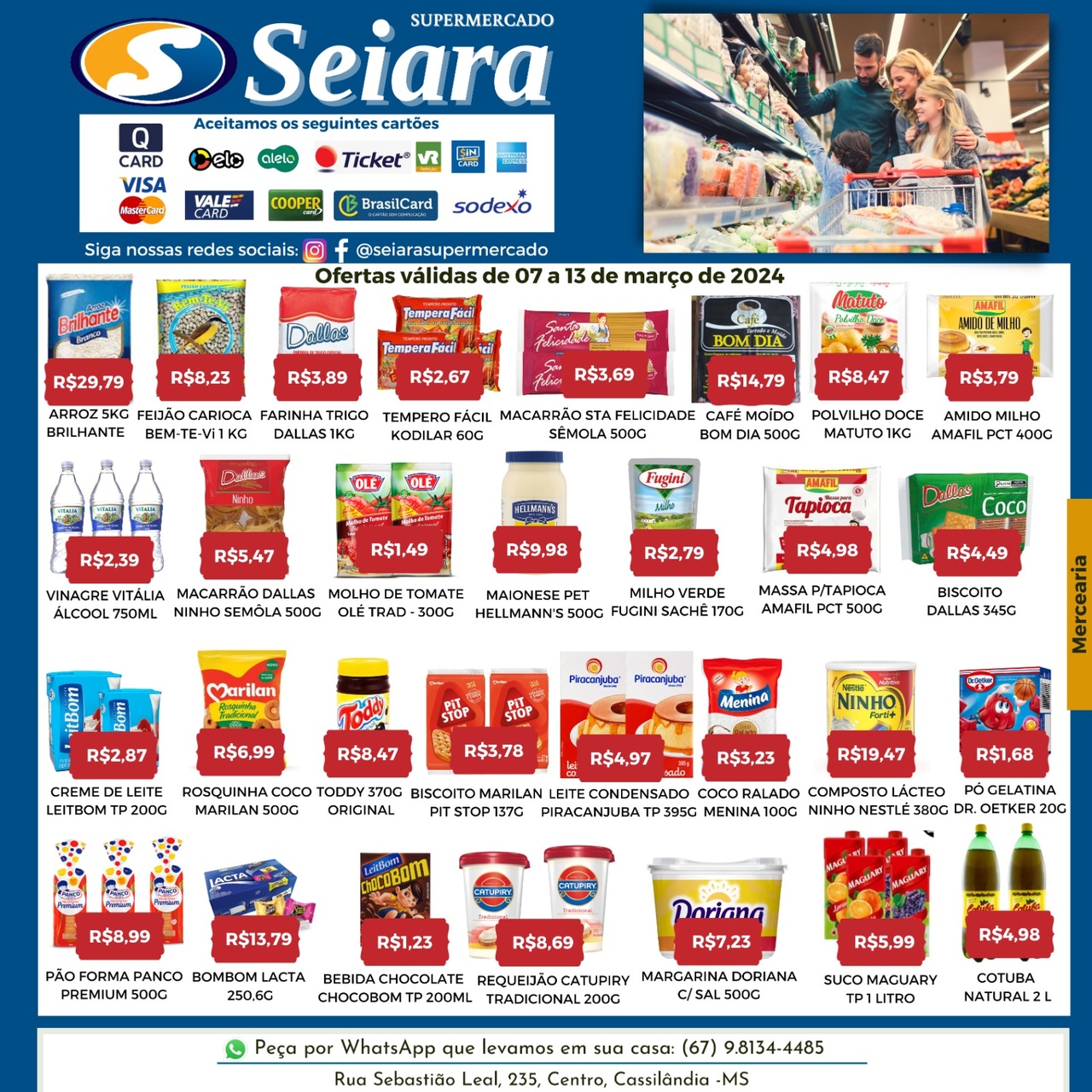 Seiara Supermercado Econ&ocirc;mico: confira as ofertas da semana (07/03 &agrave; 13/03)