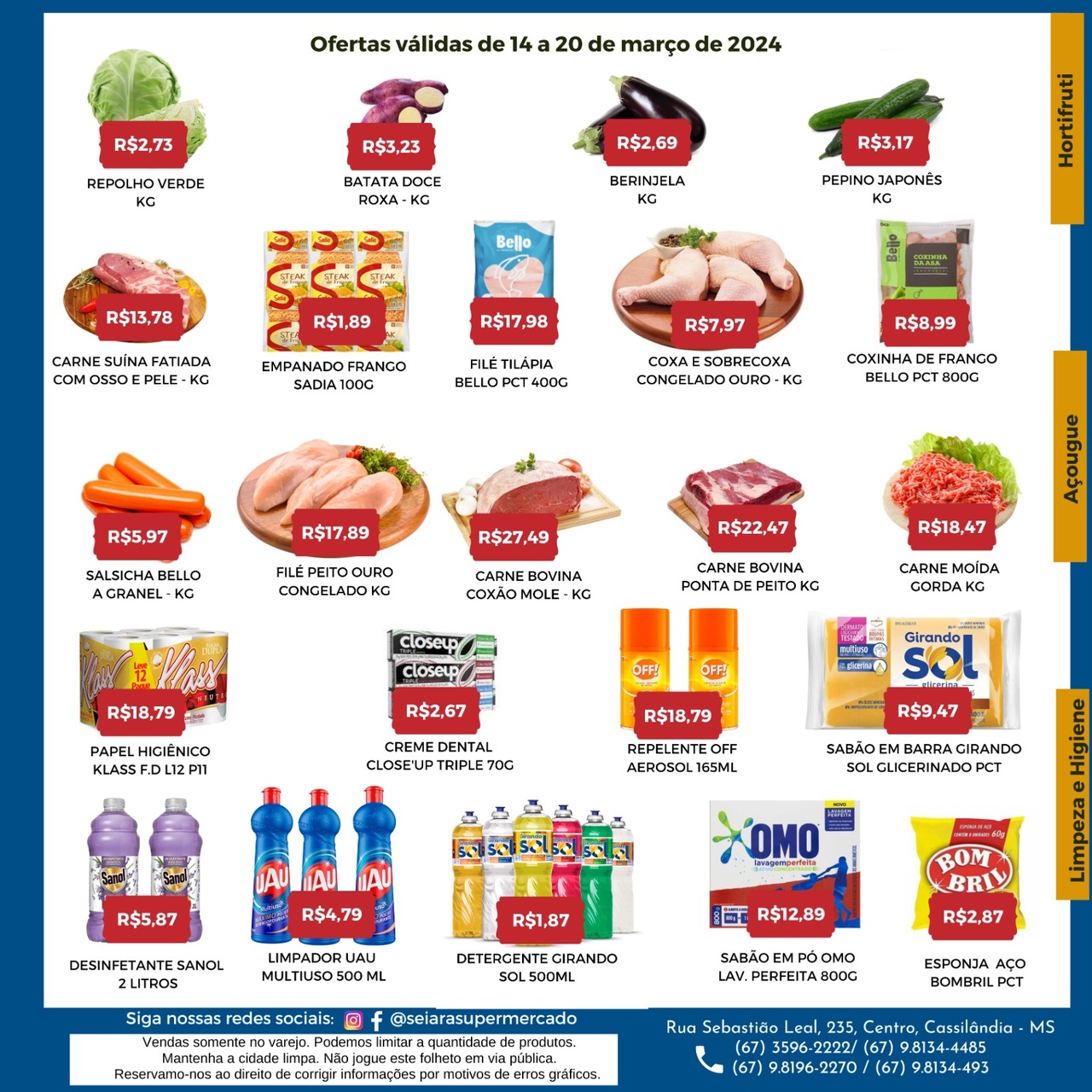 Seiara Supermercado Econ&ocirc;mico: confira as ofertas da semana (14/03 &agrave; 20/03)