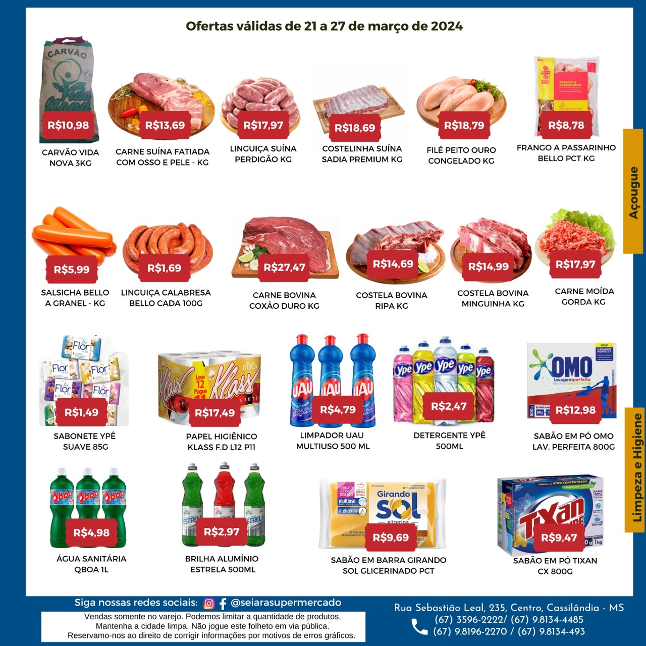 Seiara Supermercado Econ&ocirc;mico: confira as ofertas da semana (21/03 &agrave; 27/03)