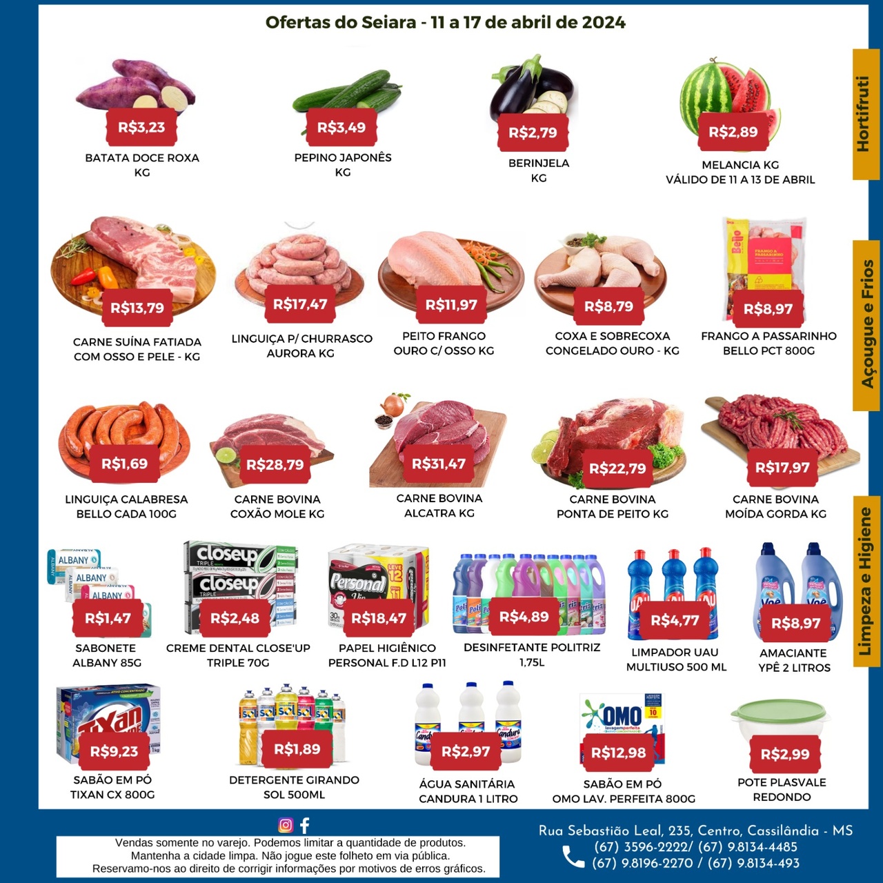 Seiara Supermercado Econ&ocirc;mico: confira as ofertas da semana (11/04 &agrave; 17/04)