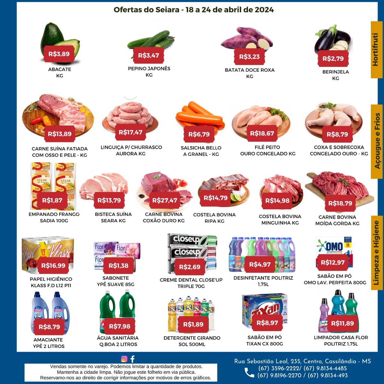 Seiara Supermercado Econ&ocirc;mico: confira as ofertas da semana (18/04 &agrave; 24/04)