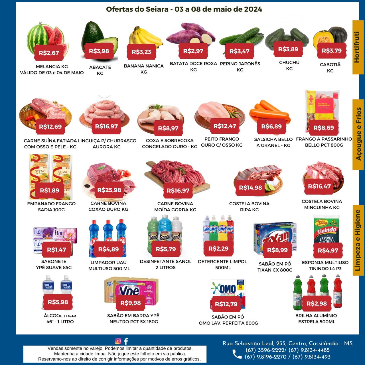 Seiara Supermercado Econ&ocirc;mico: confira as ofertas da semana (03/05 &agrave; 08/05)