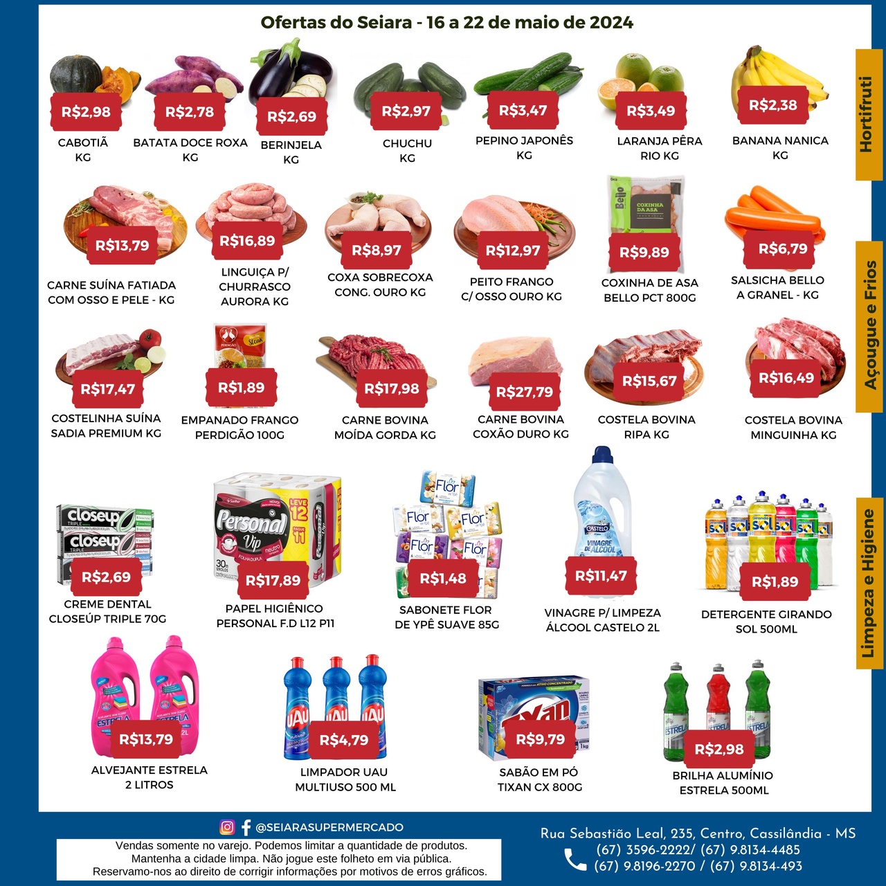 Seiara Supermercado Econ&ocirc;mico: confira as ofertas da semana (16/05 &agrave; 22/05)