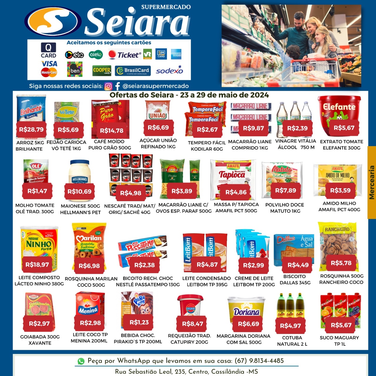 Seiara Supermercado Econ&ocirc;mico: confira as ofertas da semana (23/05 &agrave; 29/05)