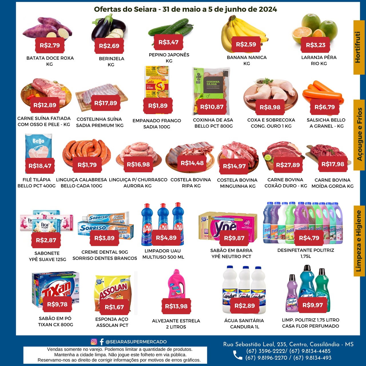 Seiara Supermercado Econ&ocirc;mico: confira as ofertas da semana (31/05 &agrave; 05/06)