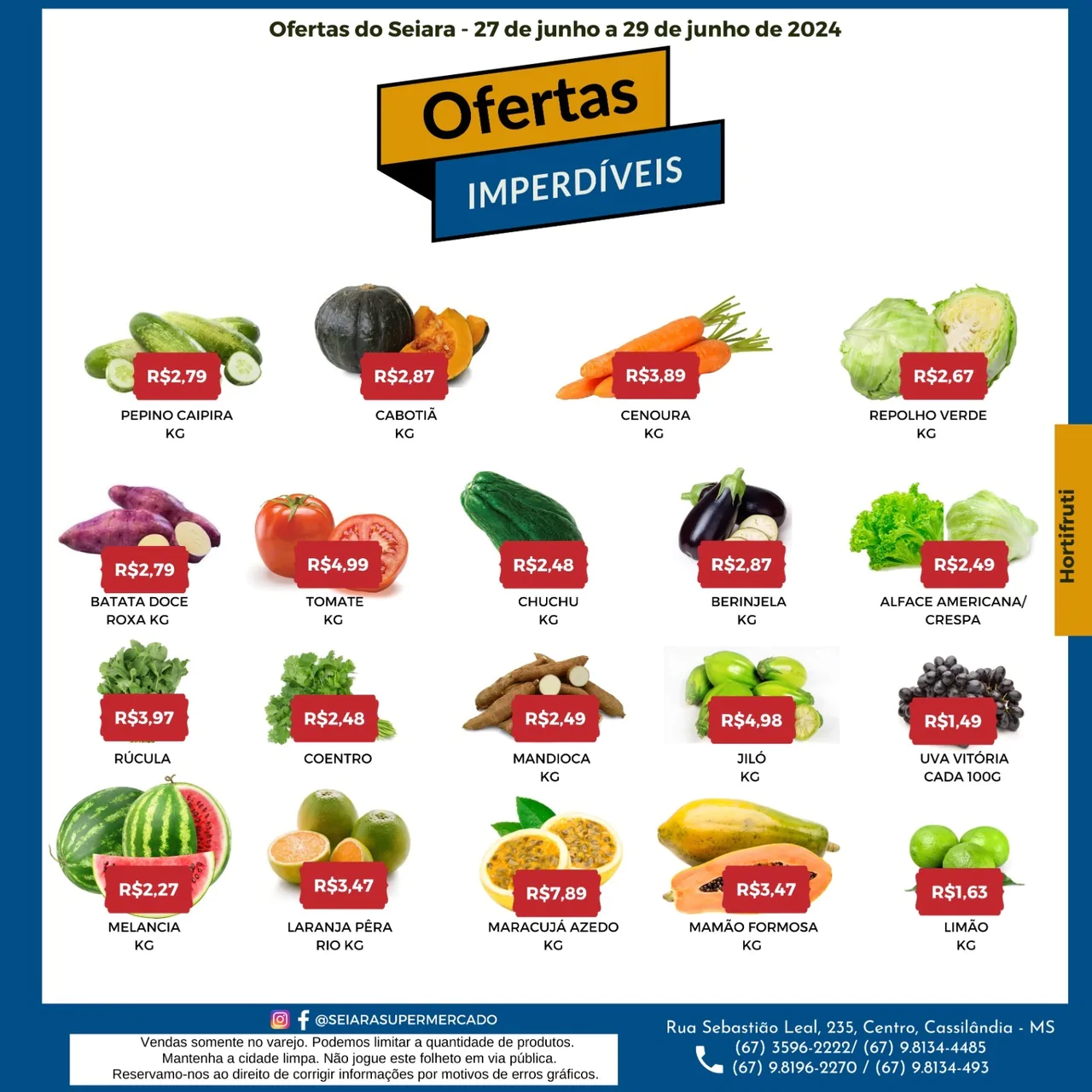 Seiara Supermercado Econ&ocirc;mico: confira as ofertas da semana (27/06 &agrave; 03/07)