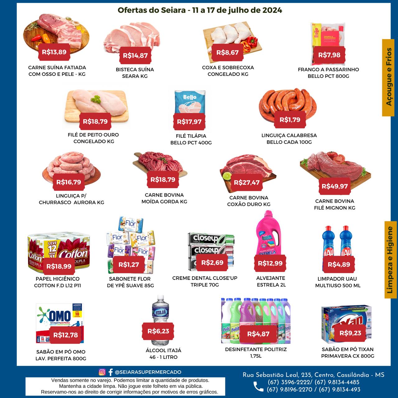 Seiara Supermercado Econ&ocirc;mico: confira as ofertas da semana (11/07 &agrave; 17/07)