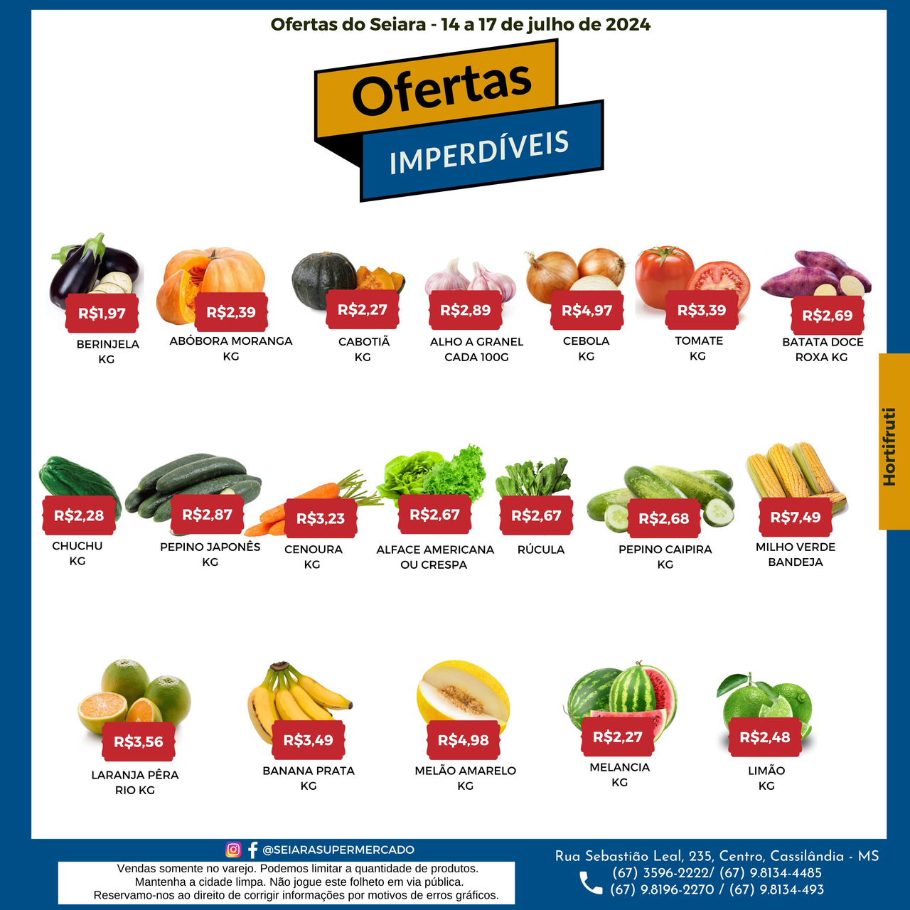 Seiara Supermercado Econômico: confira as ofertas da semana (11/07 à 17/07)