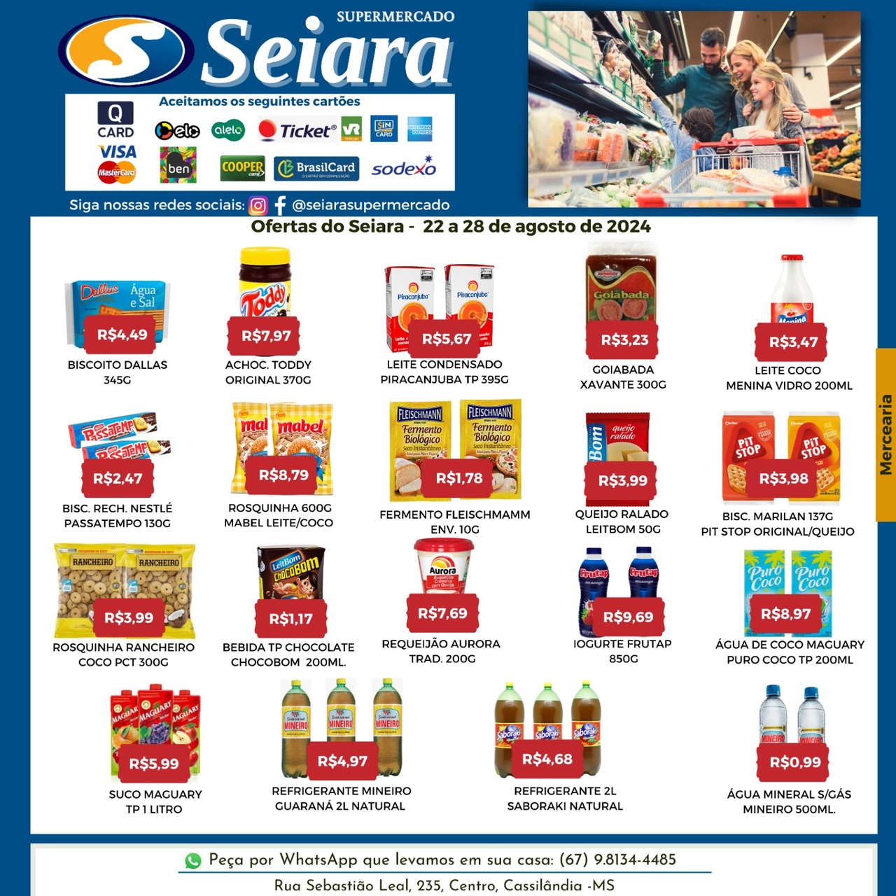 Seiara Supermercado Econ&ocirc;mico: confira as ofertas da semana (22/08 &agrave; 28/08)