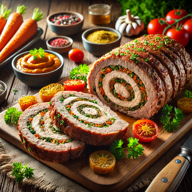 Receita do dia - Rocambole de carne moída