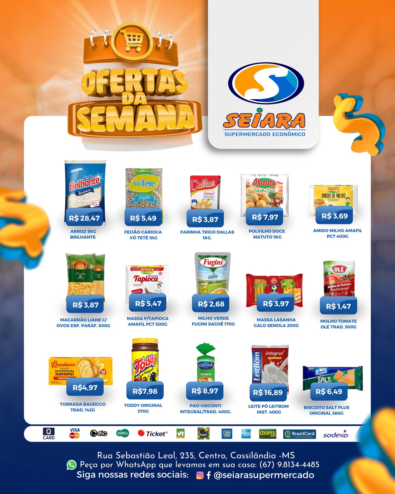Seiara Supermercado Econ&ocirc;mico: confira as ofertas da semana (05/12 &agrave; 11/12)
