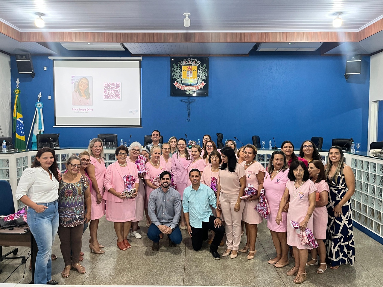 Rede Feminina de Combate ao C&acirc;ncer visita a C&acirc;mara Municipal com a presidente nacional