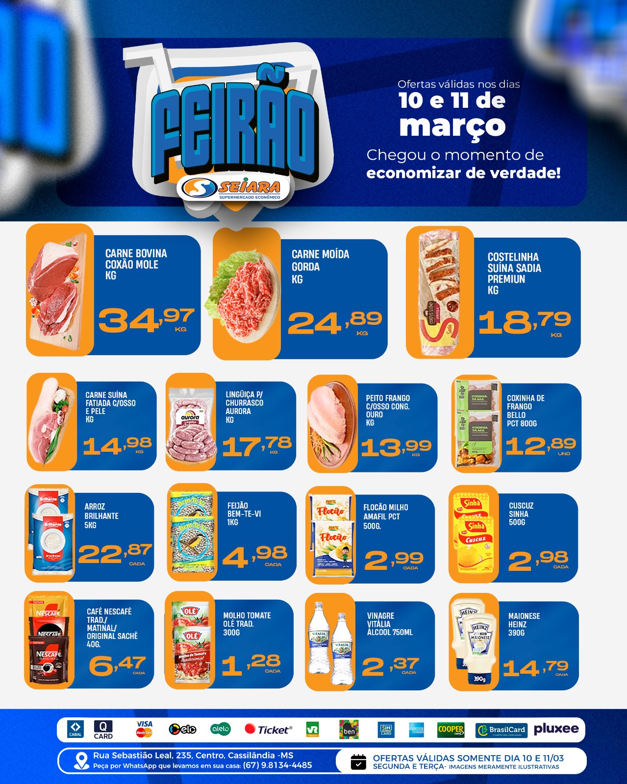 Seiara Supermercado Econ&ocirc;mico: confira as ofertas do Feir&atilde;o Seiara (10 e 11 de mar&ccedil;o)