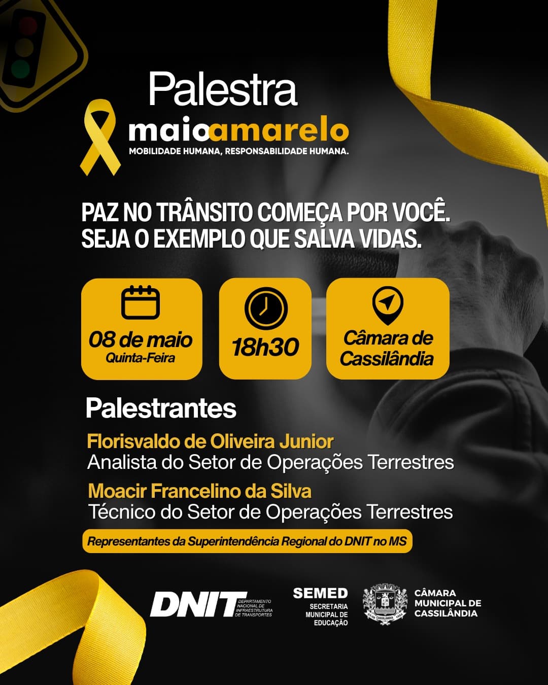 Cassilândia: Câmara realiza palestra alusiva ao "Maio Amarelo"