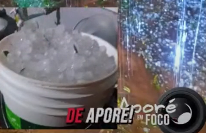 Chuva de granizo registrada em Aporé