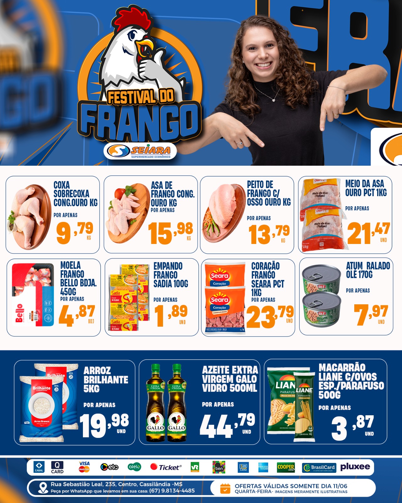 Seiara Supermercado Econ&ocirc;mico: nesta quarta-feira tem Festival do Frango