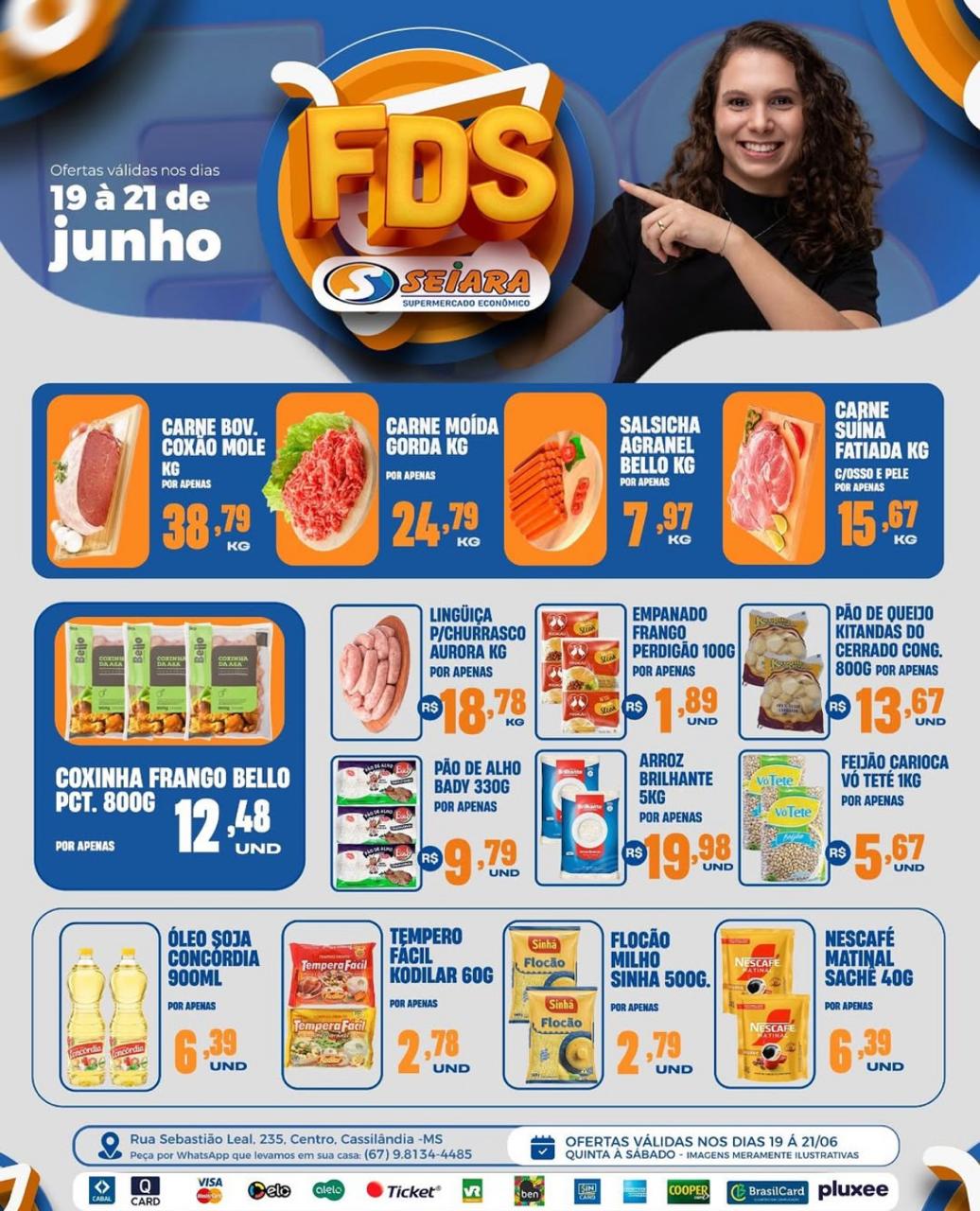 Seiara Supermercado Econ&ocirc;mico: ofertas do final de semana (19 &agrave; 21 de junho)