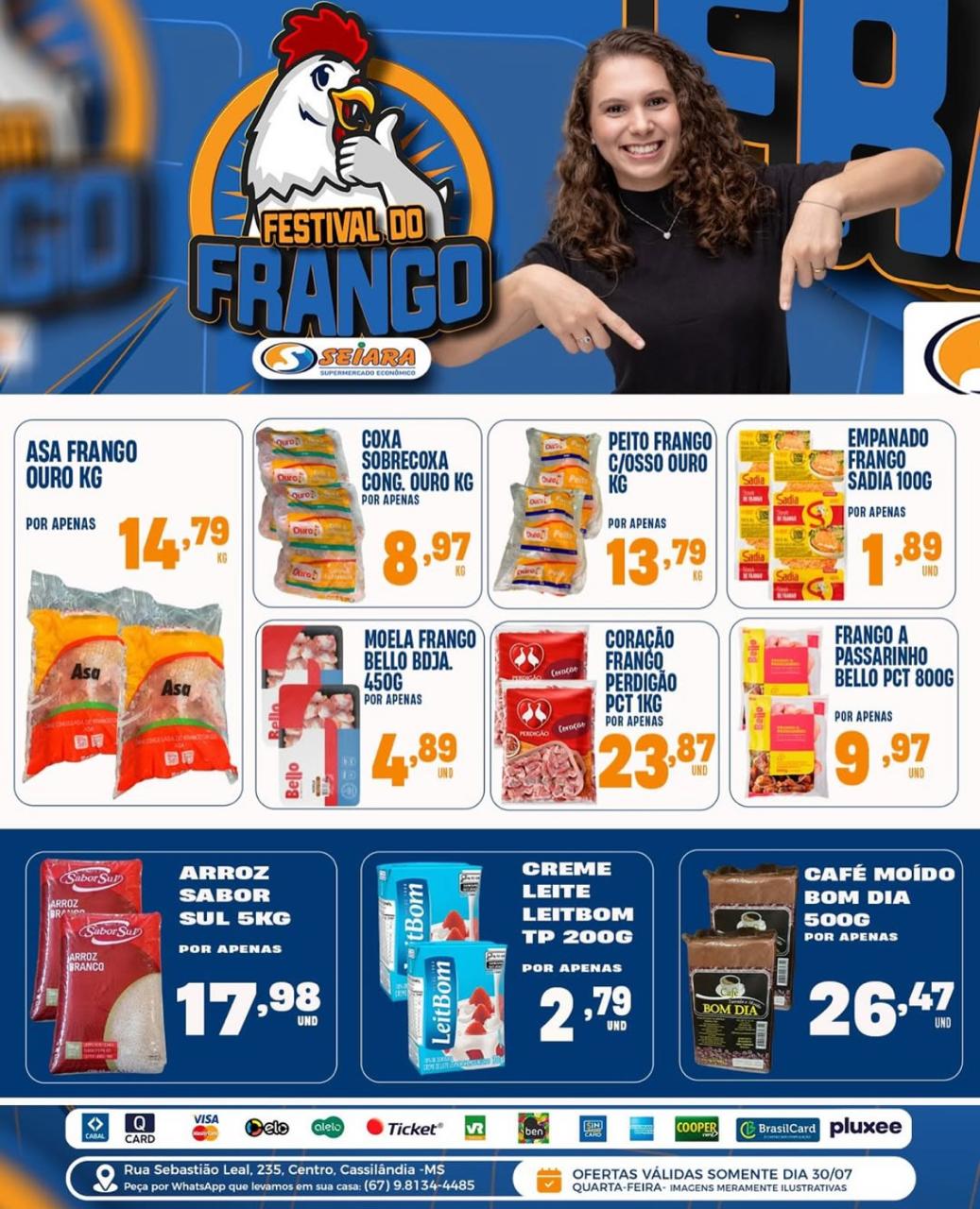 Seiara Supermercado Econ&ocirc;mico: nesta quarta-feira tem Festival do Frango